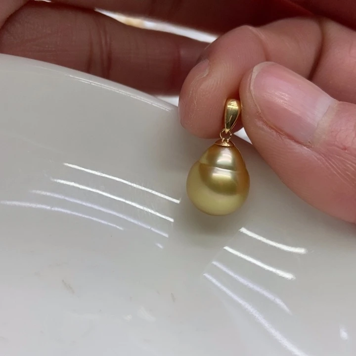 海水珍珠吊坠(不含链)18K金镶嵌