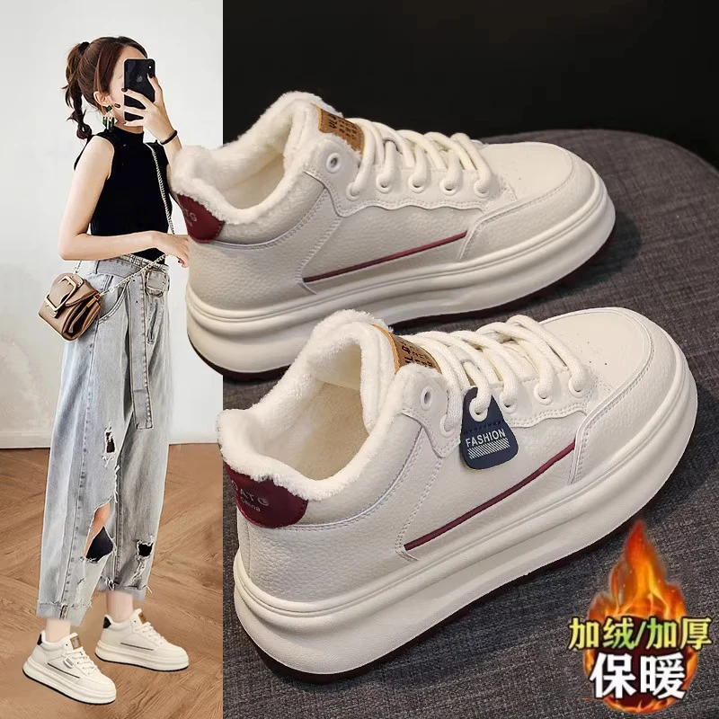 NEW BOLUNE/新百伦女鞋冬季高帮棉鞋小白鞋时尚百搭休闲鞋