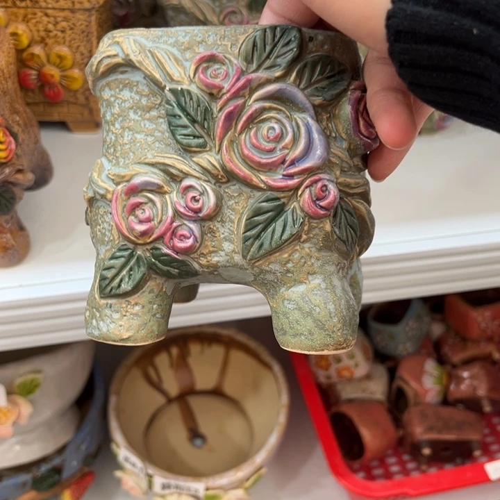 紫砂花盆粗陶材质多肉花盆