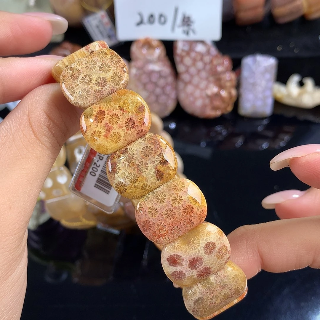 吊坠(赠链)银S925镶嵌硅化珊瑚（珊瑚玉）36号小花