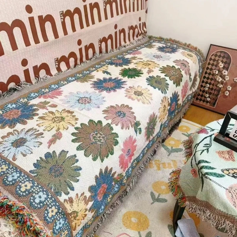 [太阳花]90*240精美提花三人位沙发巾