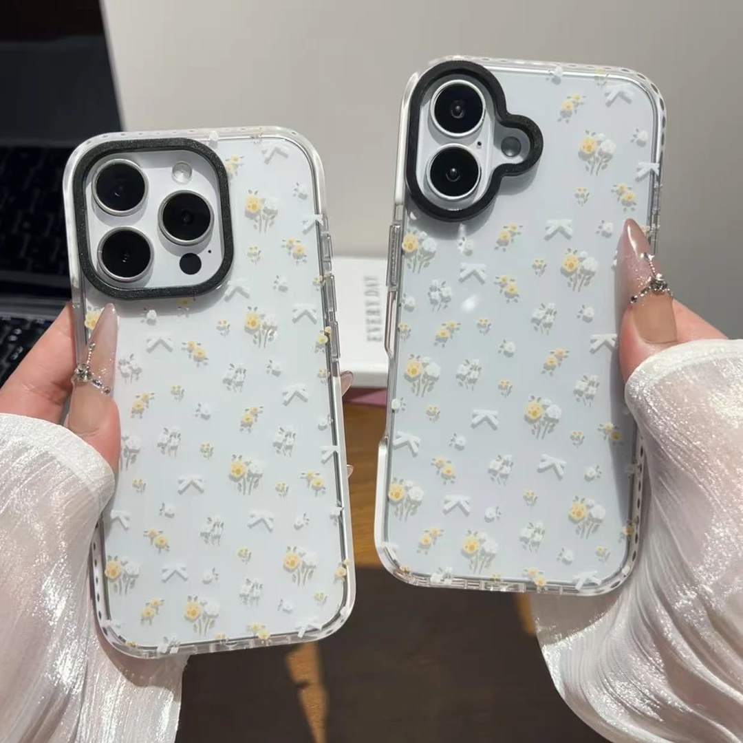 简约碎花适用苹果16promax手机壳iPhone小众15promax防摔女小众