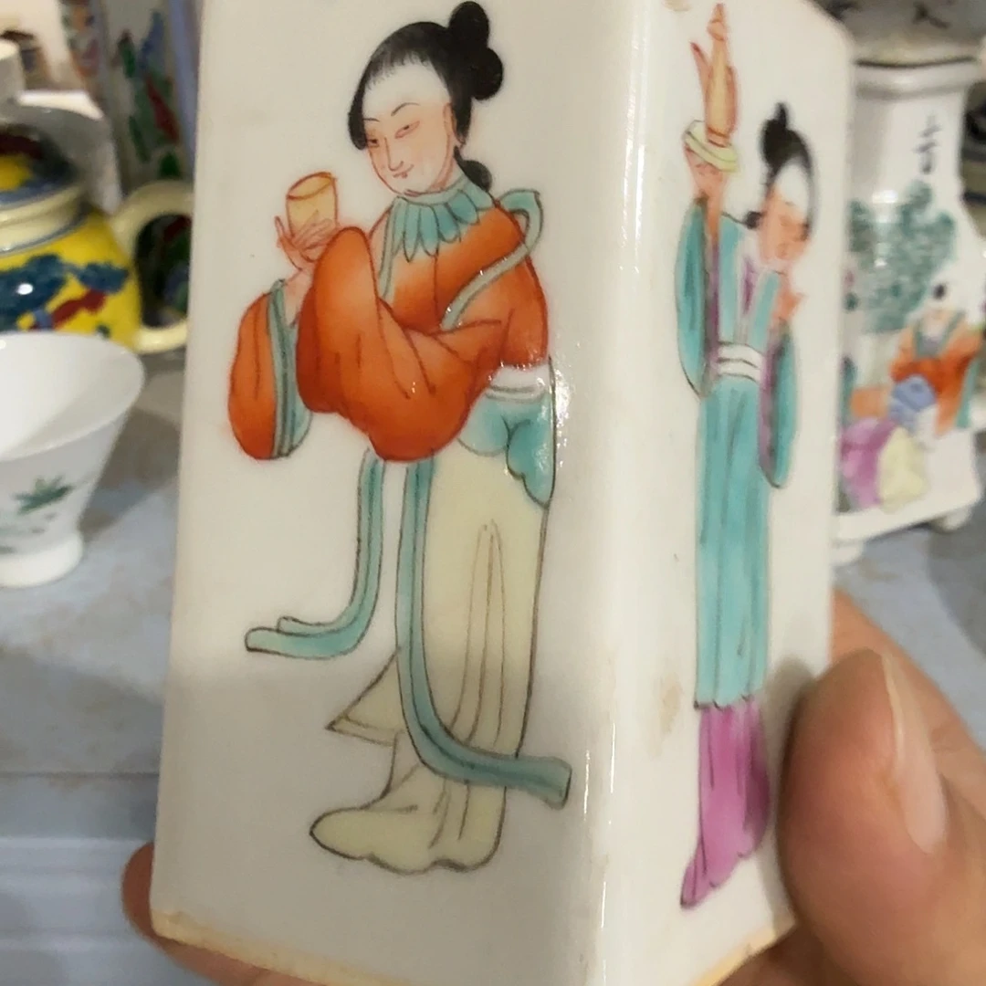啦***啦瓷片摆件手绘瓷器全部处理