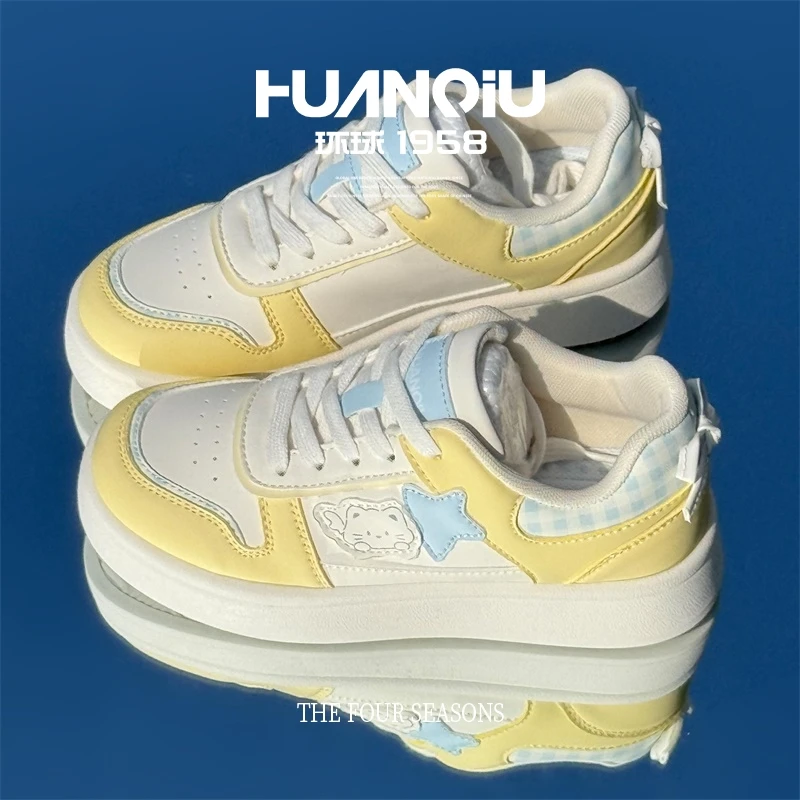 环球厚底板鞋女款秋季2025新款百搭小众学生女鞋增高原创休闲鞋女