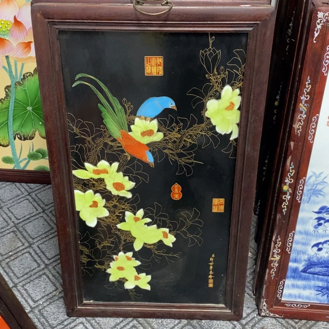 瓷片90*52 景德镇瓷板画柴窑烧制