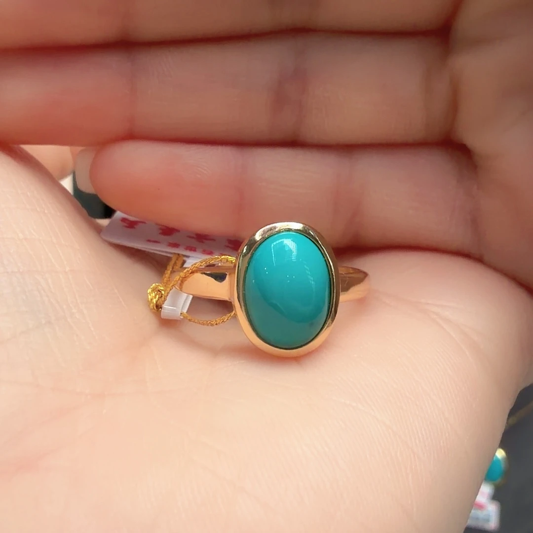 绿松石银S925镶嵌戒指