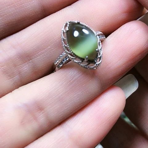 和田玉银S925镶嵌戒指