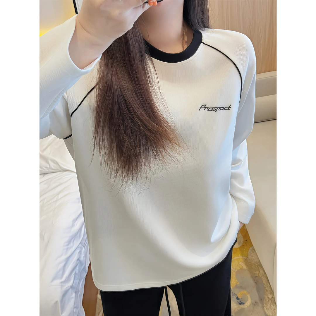 断码捡漏~日落柏林 / 慵懒风百搭长袖T恤13038花契200斤胖mm春季