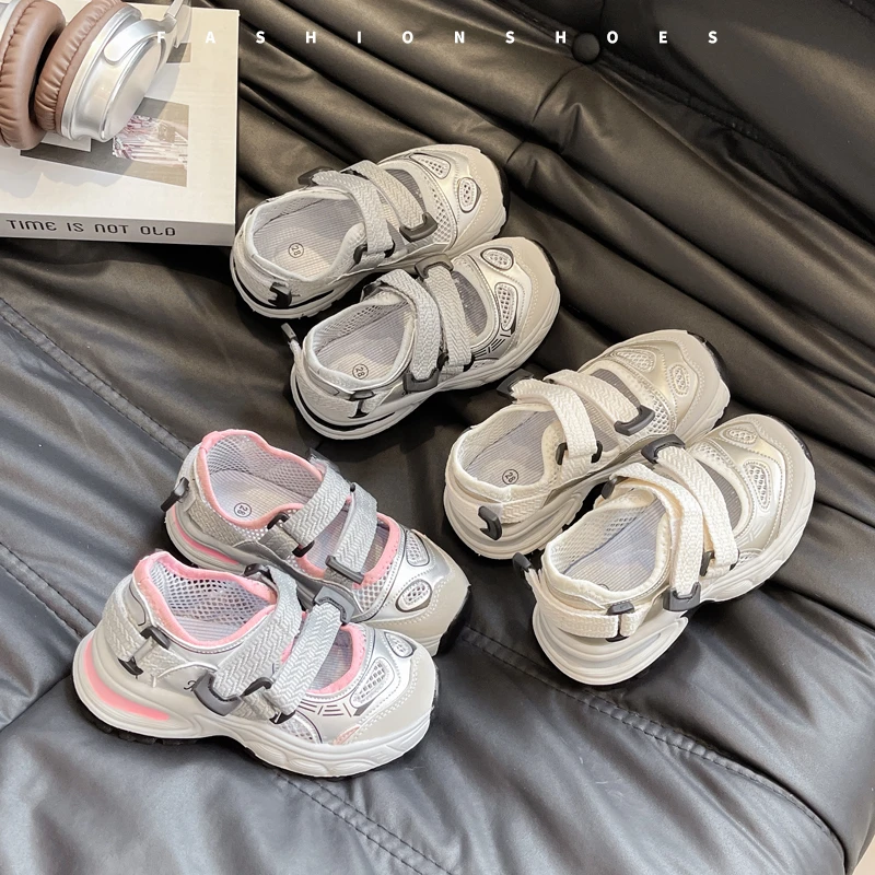 2025新款夏季儿童凉鞋网面运动鞋老爹鞋透气休闲运动鞋透气软底