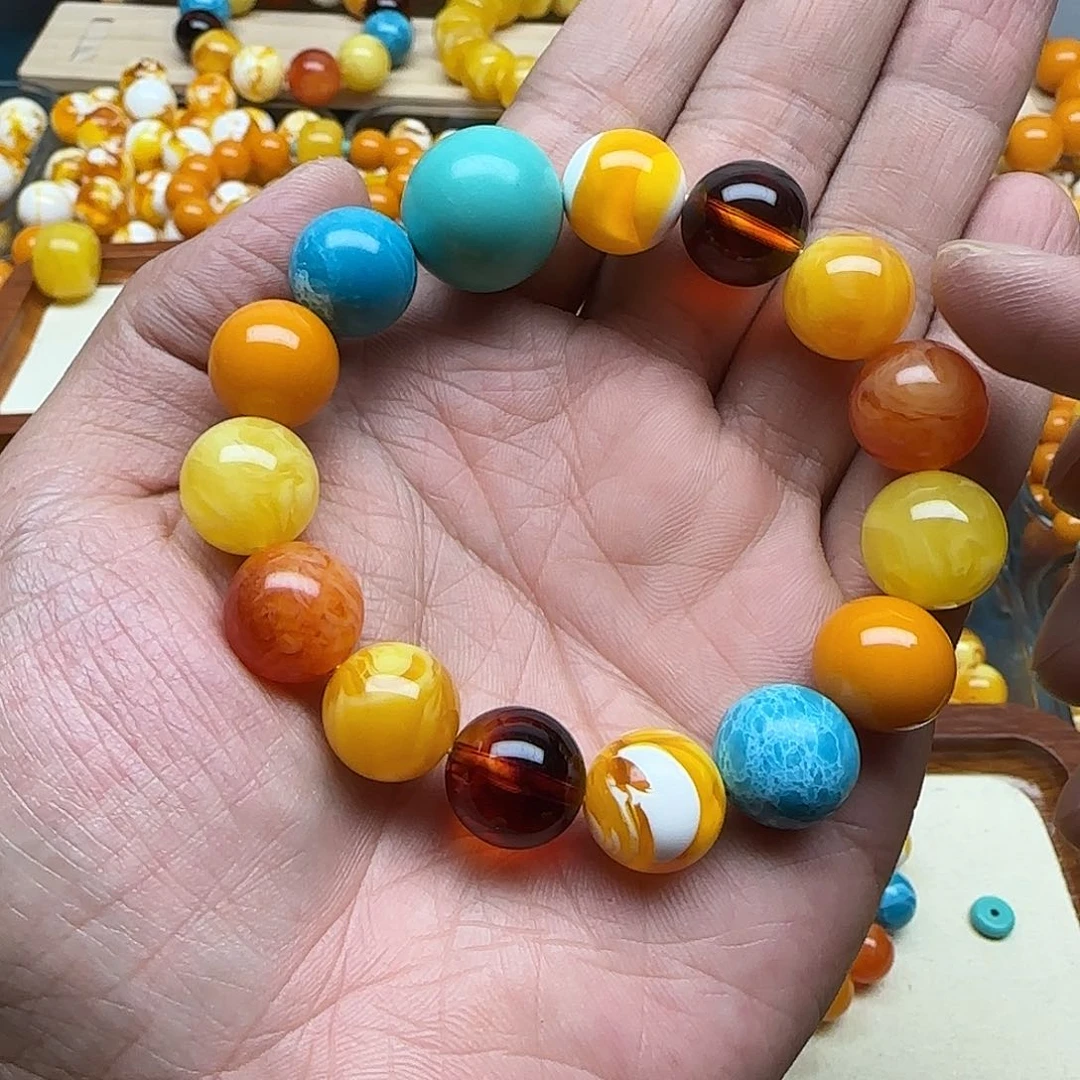 小***凉树脂非金属多宝色手串一条搭配