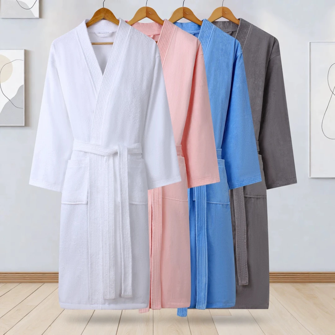 不挑色纯棉吸水速干可穿浴袍裹全身睡袍 微瑕