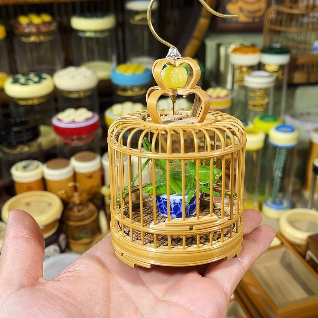 蟋蟀玉竹蝈蝈笼+绿蝈蝈