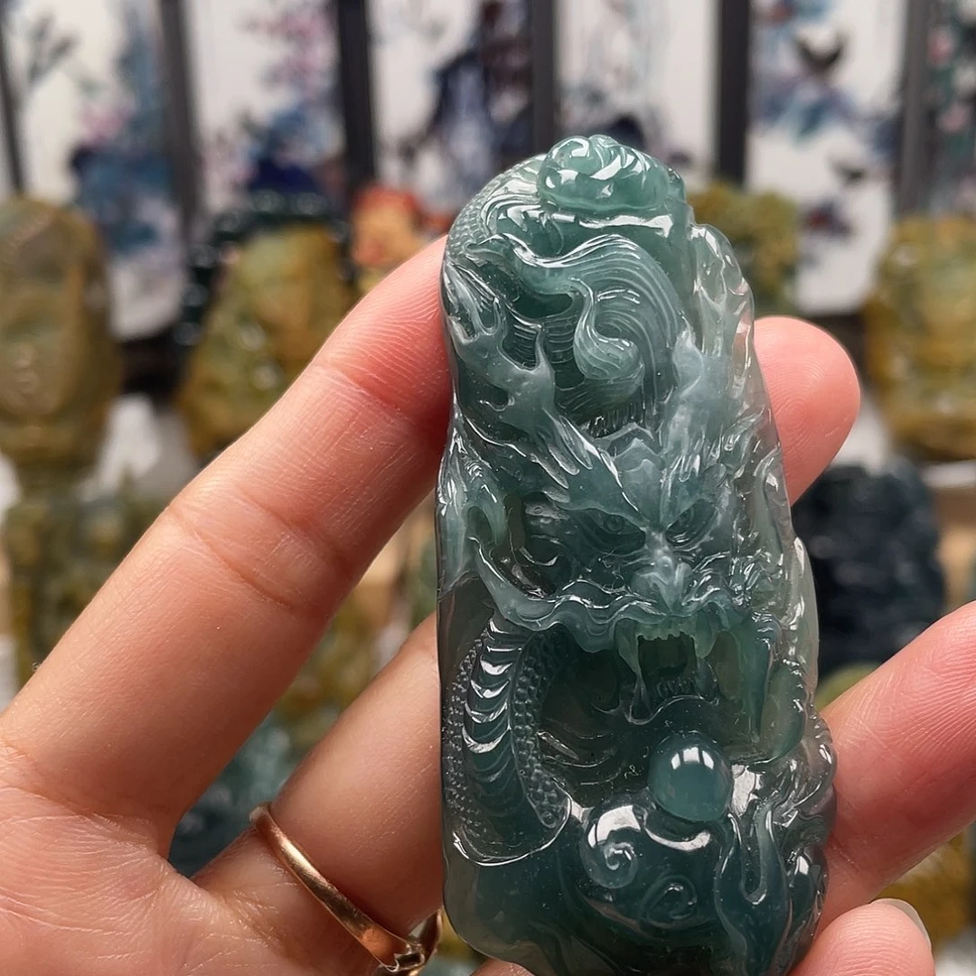 翡翠未镶嵌颈饰天然翡翠a货龙