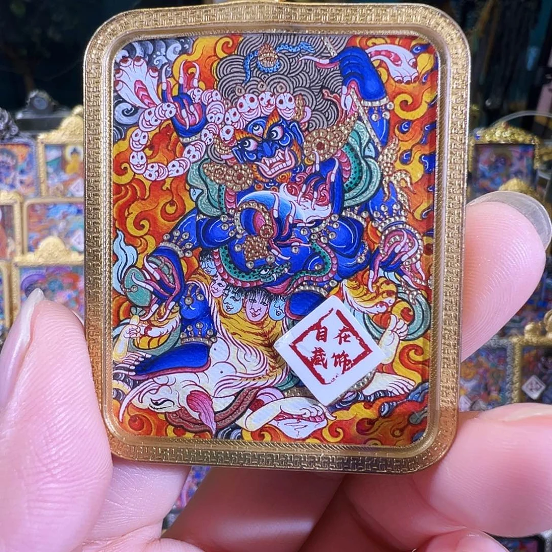 吊坠热贡纯手绘大黑天