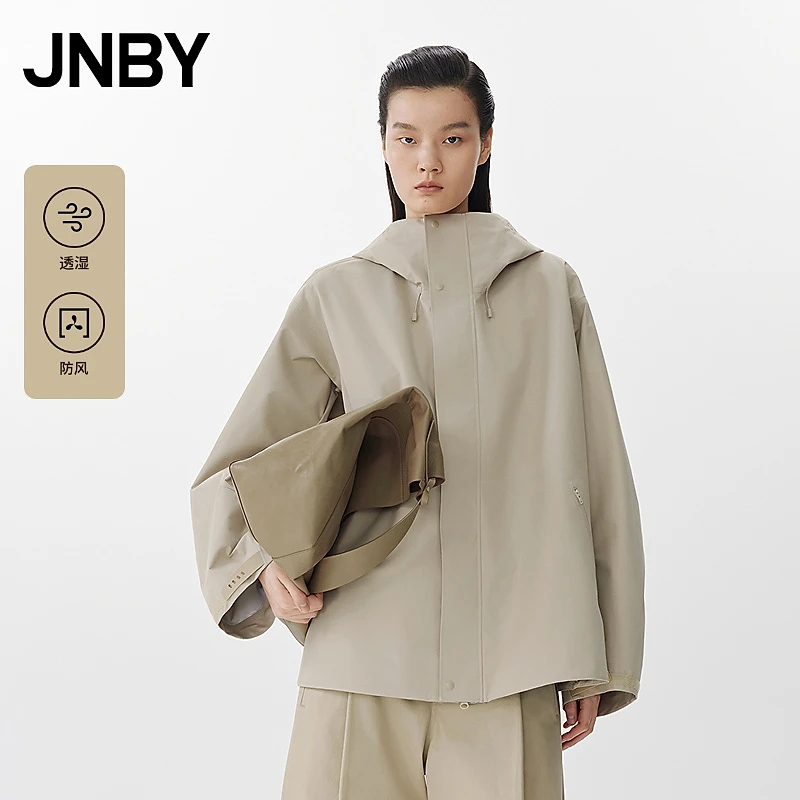 【商场同款新品】JNBY/江南布衣25春夹克外套宽松戴帽领5P2610710