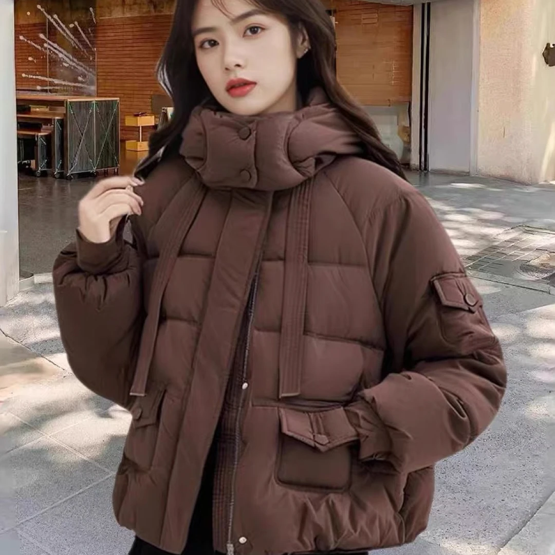 0880飘带米白色防寒服外套