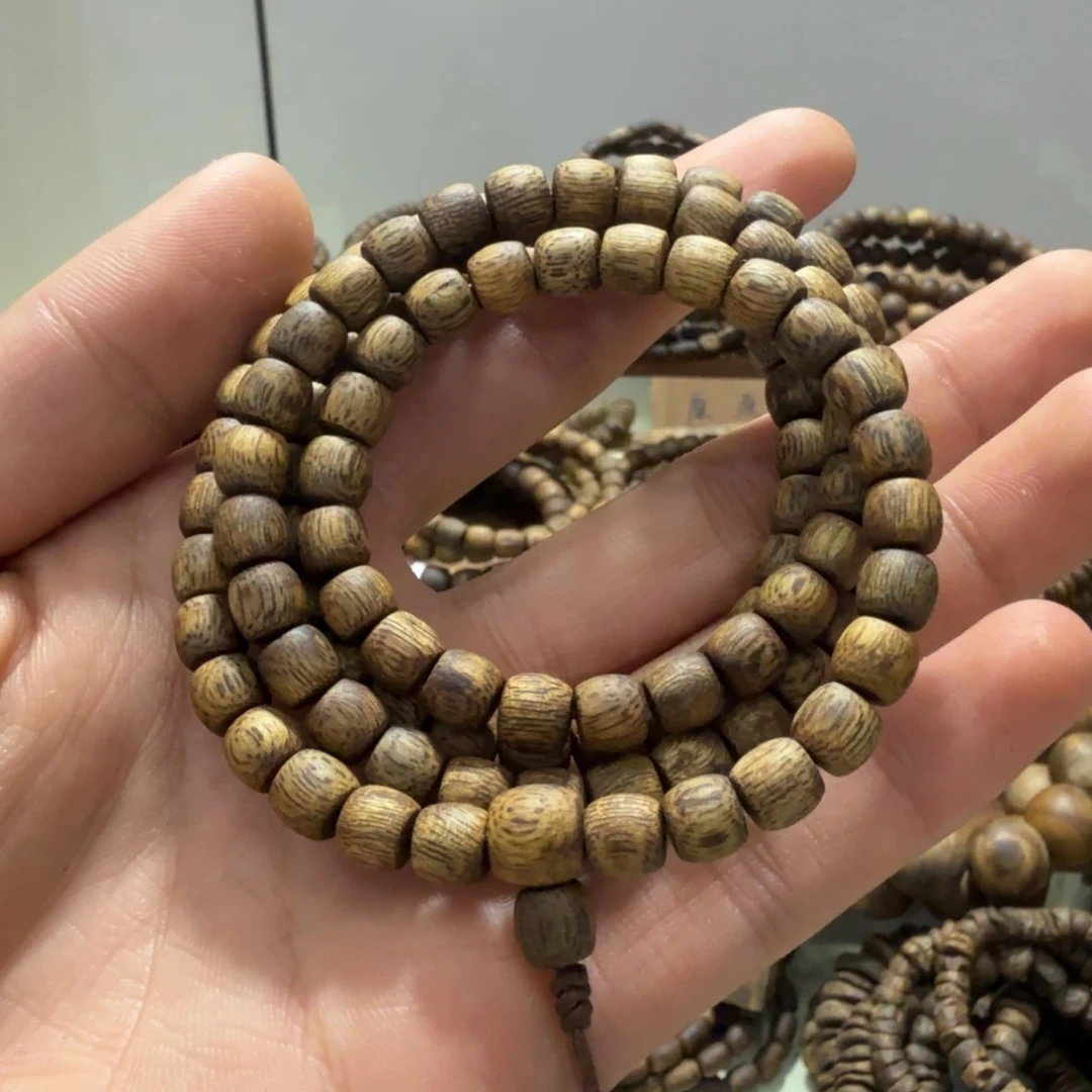 沉香沉香碎屑金沙叶多圈0.6直纹鼓珠 15g➕