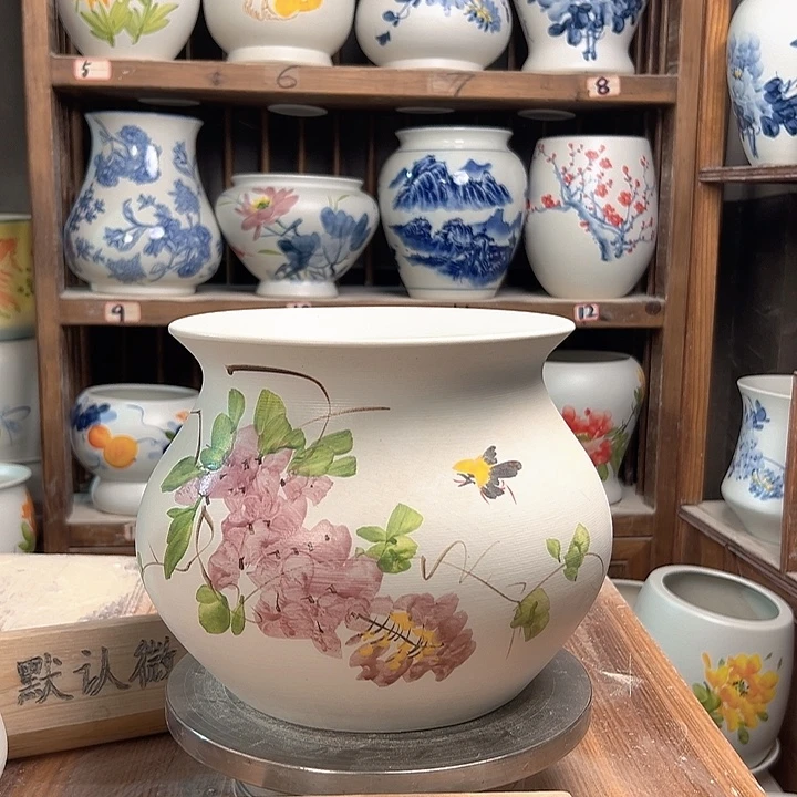 陶钱袋子紫藤新款新款陶瓷