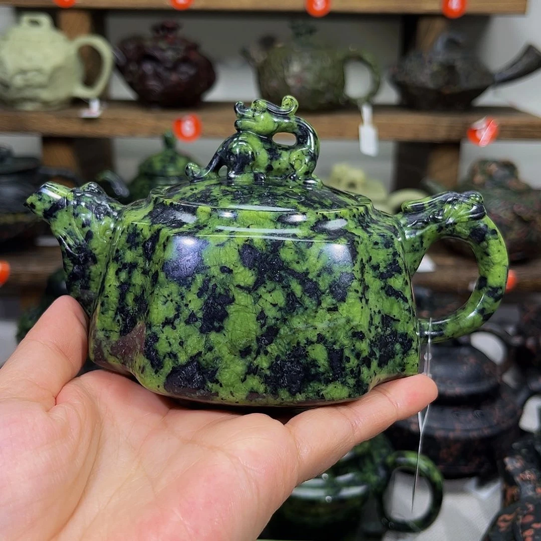 抱*子石材藏玉药王石精品龙尊壶