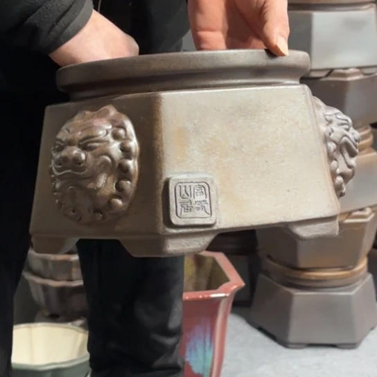 紫砂花盆超***乐宜兴紫砂