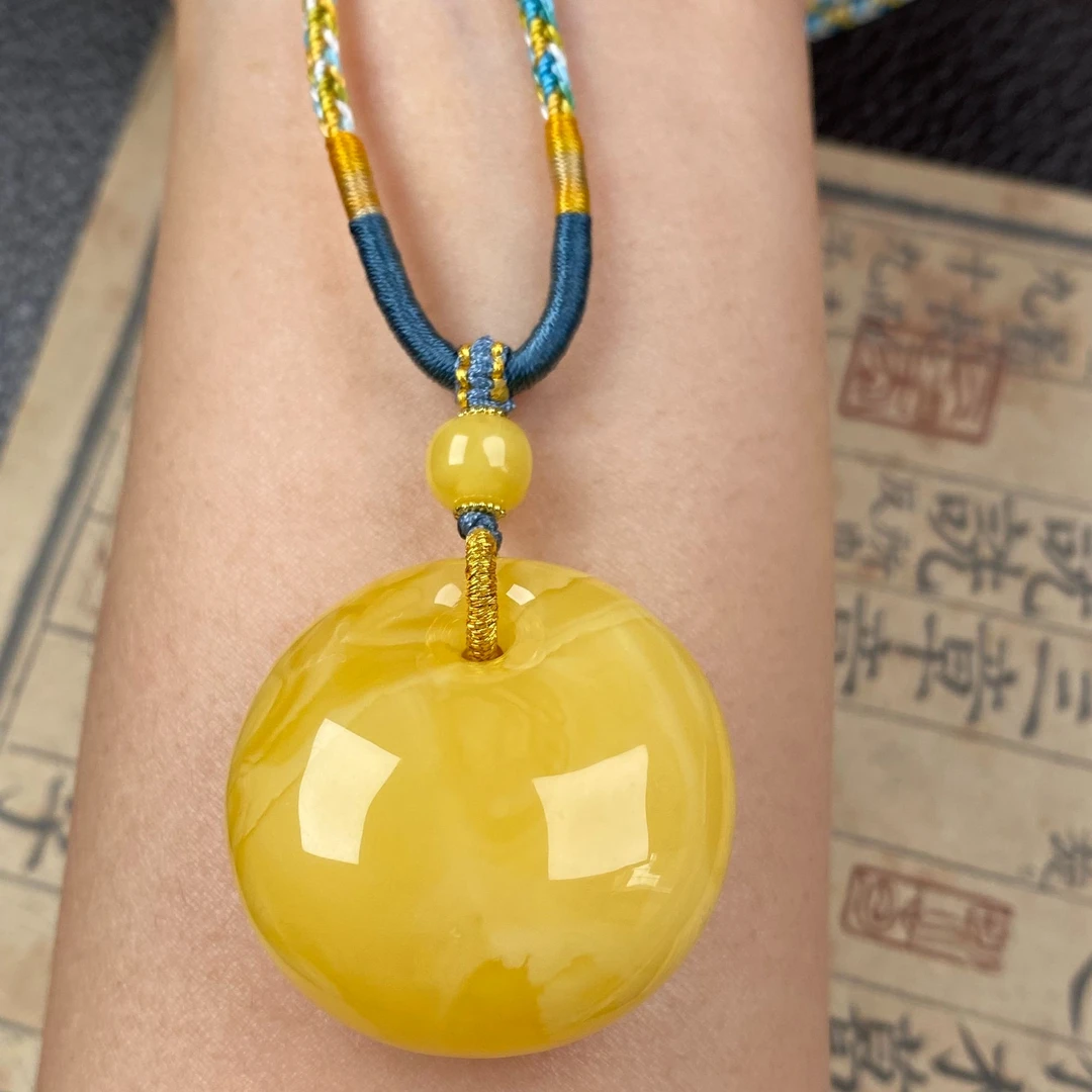 【山珊】裸重15.16g蜜蜡公主扣项链锁骨链04332天然俄料蜜蜡吊坠