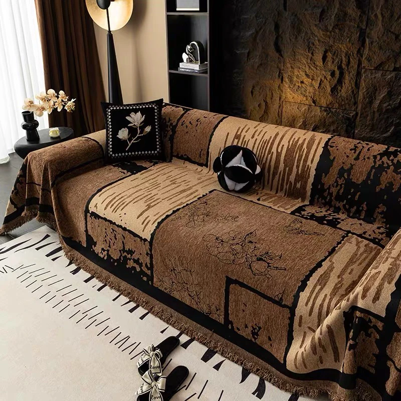 复古沙发巾2025新款轻奢高级感四季通用沙发毯一整张全盖沙发盖布