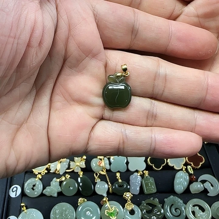 和田玉吊坠(不含链)银S925镶嵌