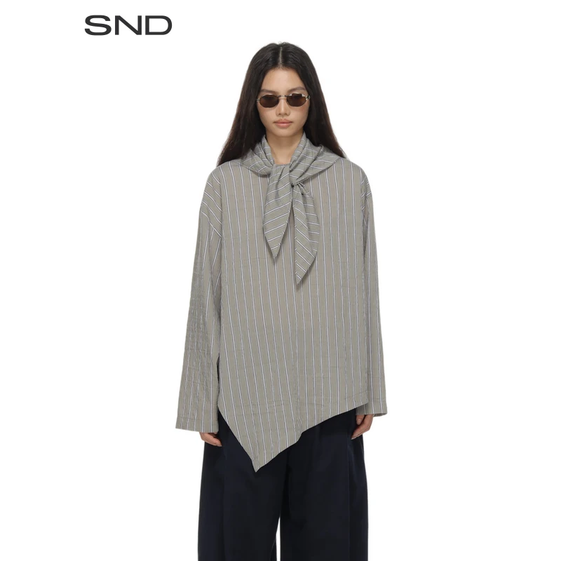 【SNDSTUDIO NICHOLSON 设计师品牌】SND SS25不对称可拆卸围巾上衣