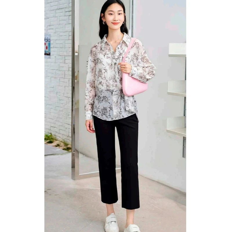 【TA】两件套素雅印花polo领上衣2025春季新款撤柜女装