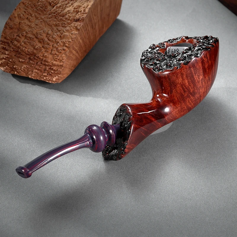 PL218 20*33 西班牙榴皮石楠木烟斗双榴手工个性坎伯兰硫化嘴便携