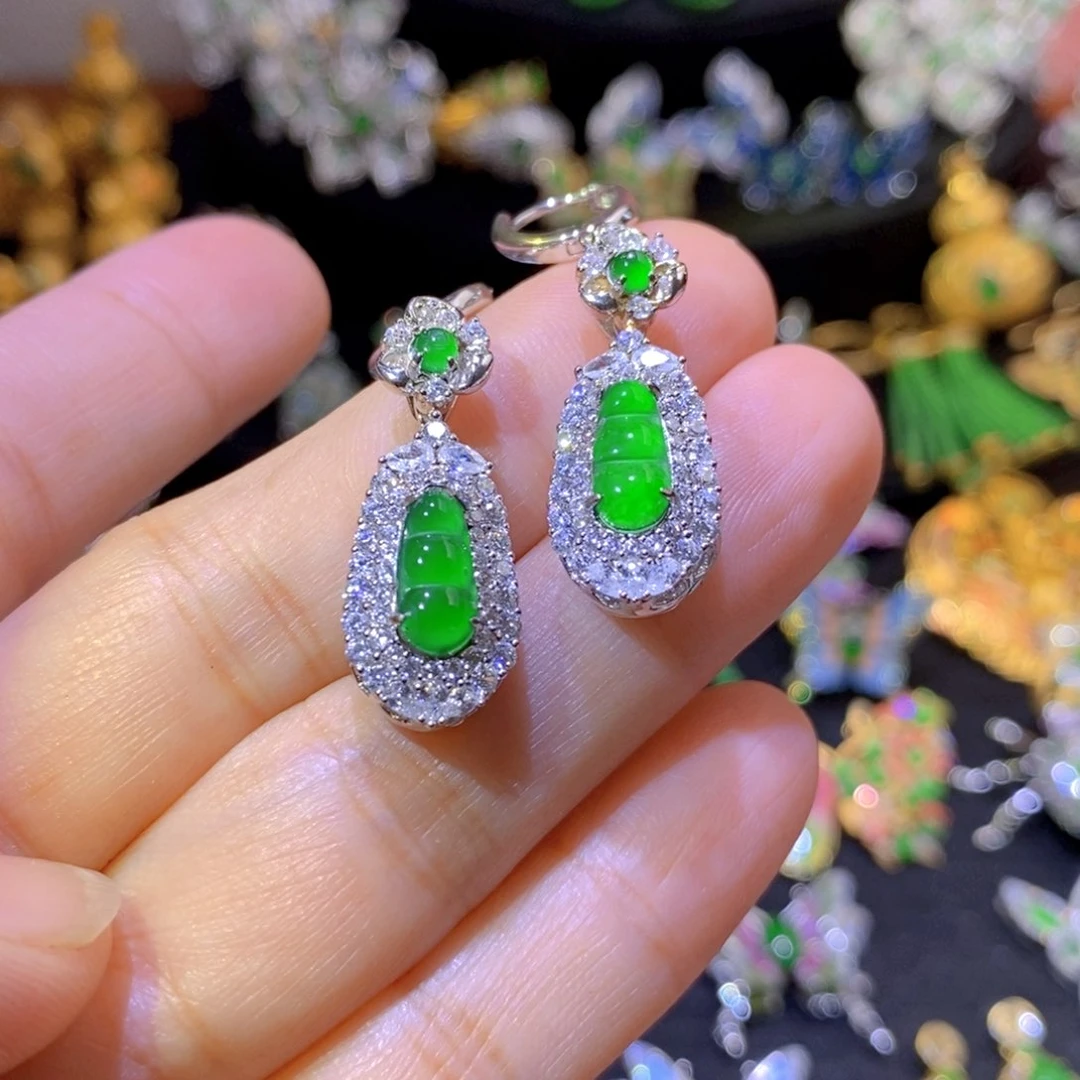 翡翠银S925镶嵌吊坠(不含链)天然翡翠