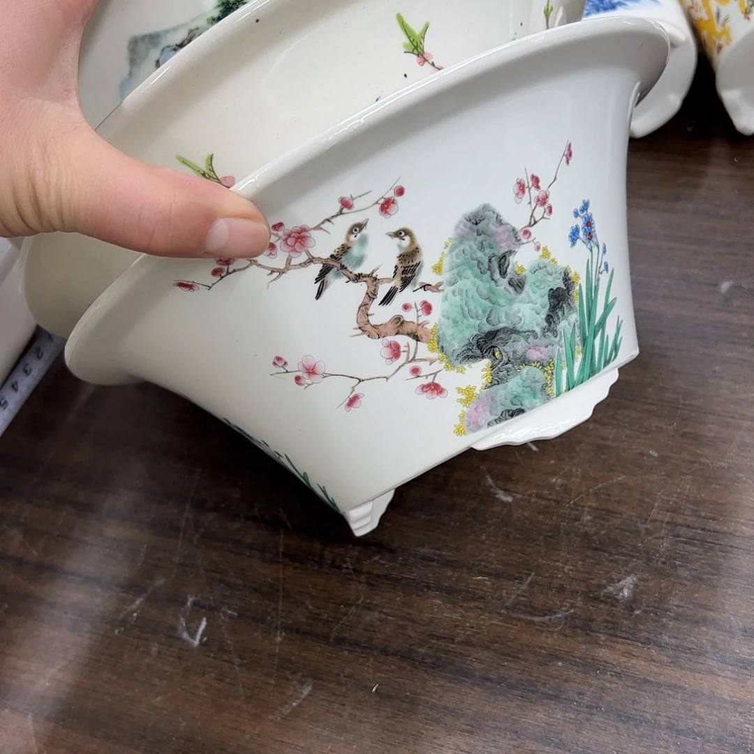 紫砂花盆秦**月882号瑕疵4个处理介意勿拍