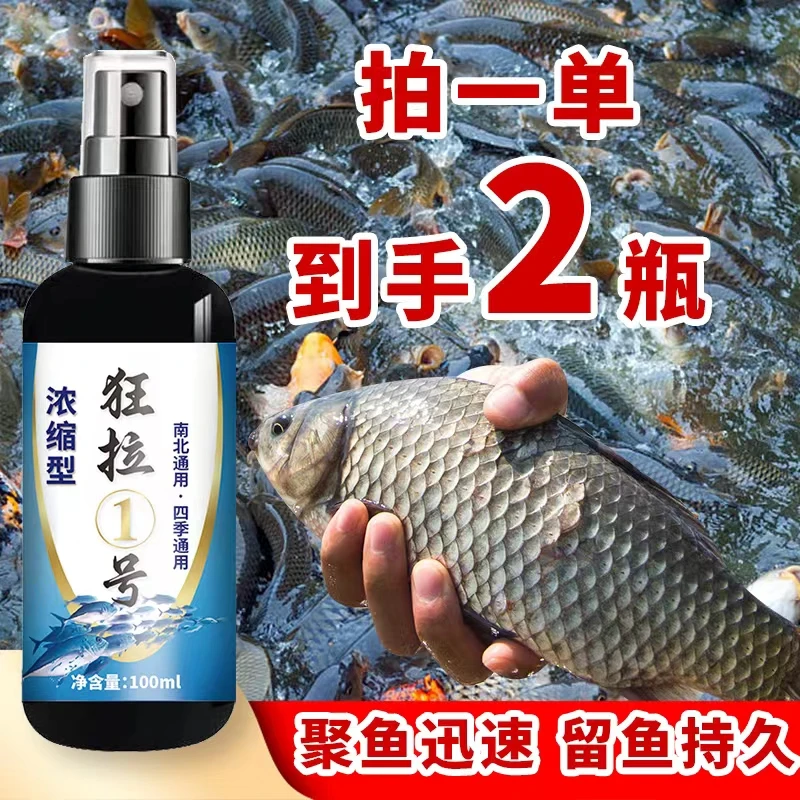拍1发2瓶四季通用钓鱼饵料适用黑坑鱼塘水库鲫鲤草青鲢鳙