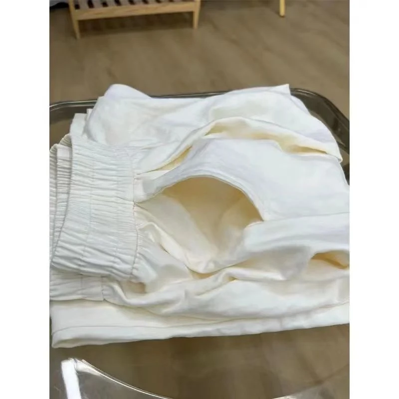 冰丝奶芙山本裤女大码胖mm300斤夏季新款休闲裤肌理感直筒阔腿裤