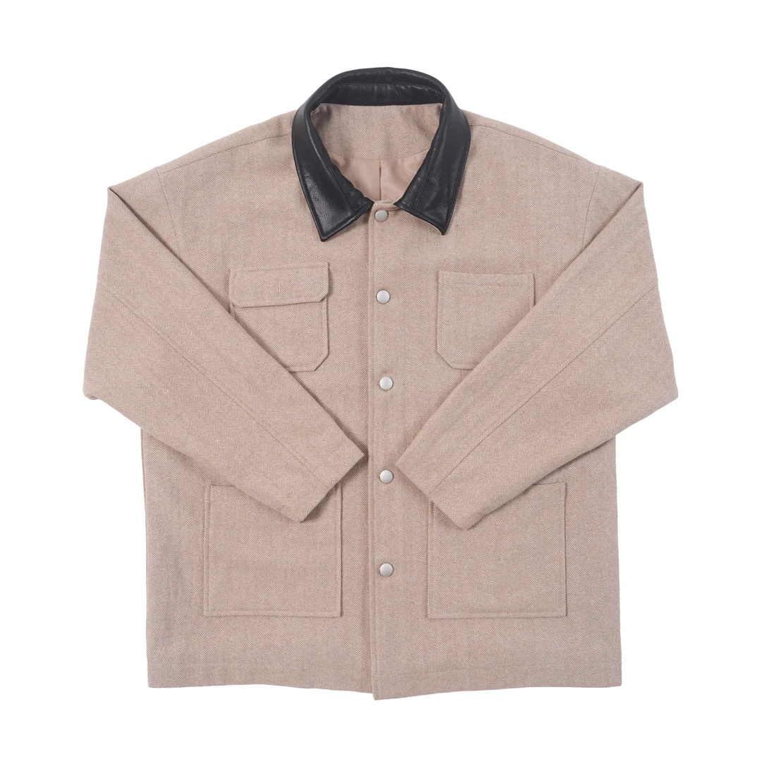 店庆价  马丁叔叔 25开春时尚百搭绵羊毛皮领夹克外套 049