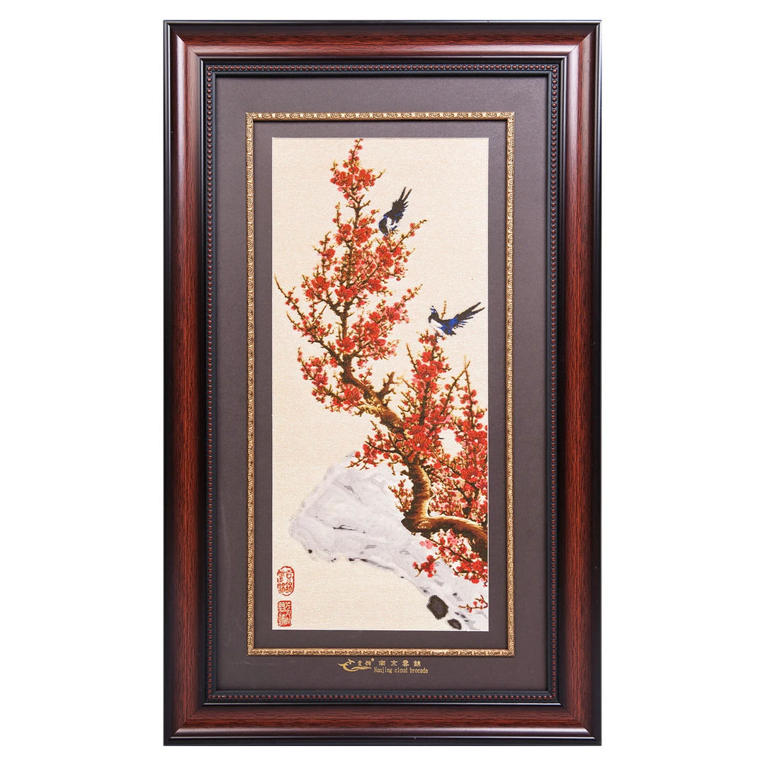 四屏梅花金宝地三则框画精品展示