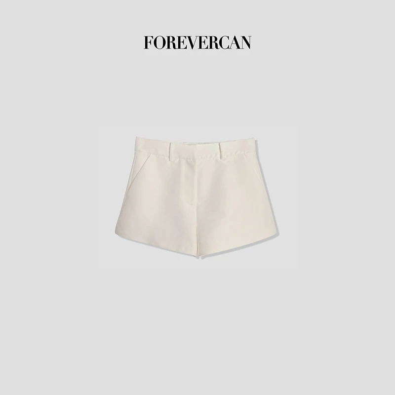 FOREVERCAN“芷若”极简风宽松高腰阔腿裤短裤 SP21445
