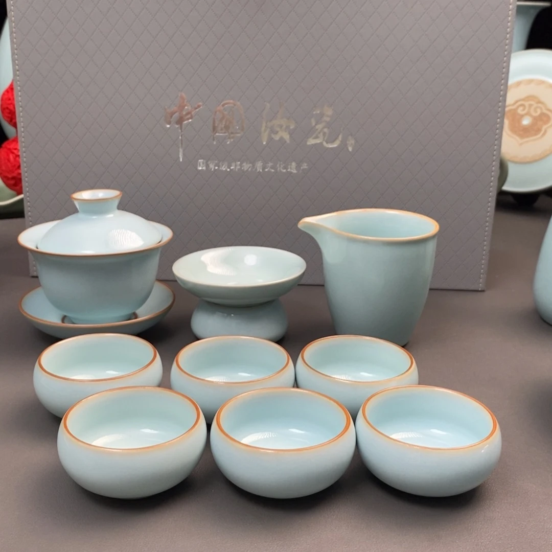瓷片圆满套装十件套手工制作