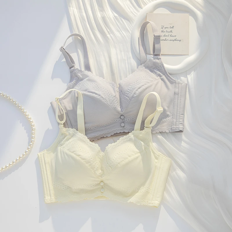 新品无磁加厚乳胶杯舒适小胸聚拢AA内衣女防滑无钢圈文胸女胸罩