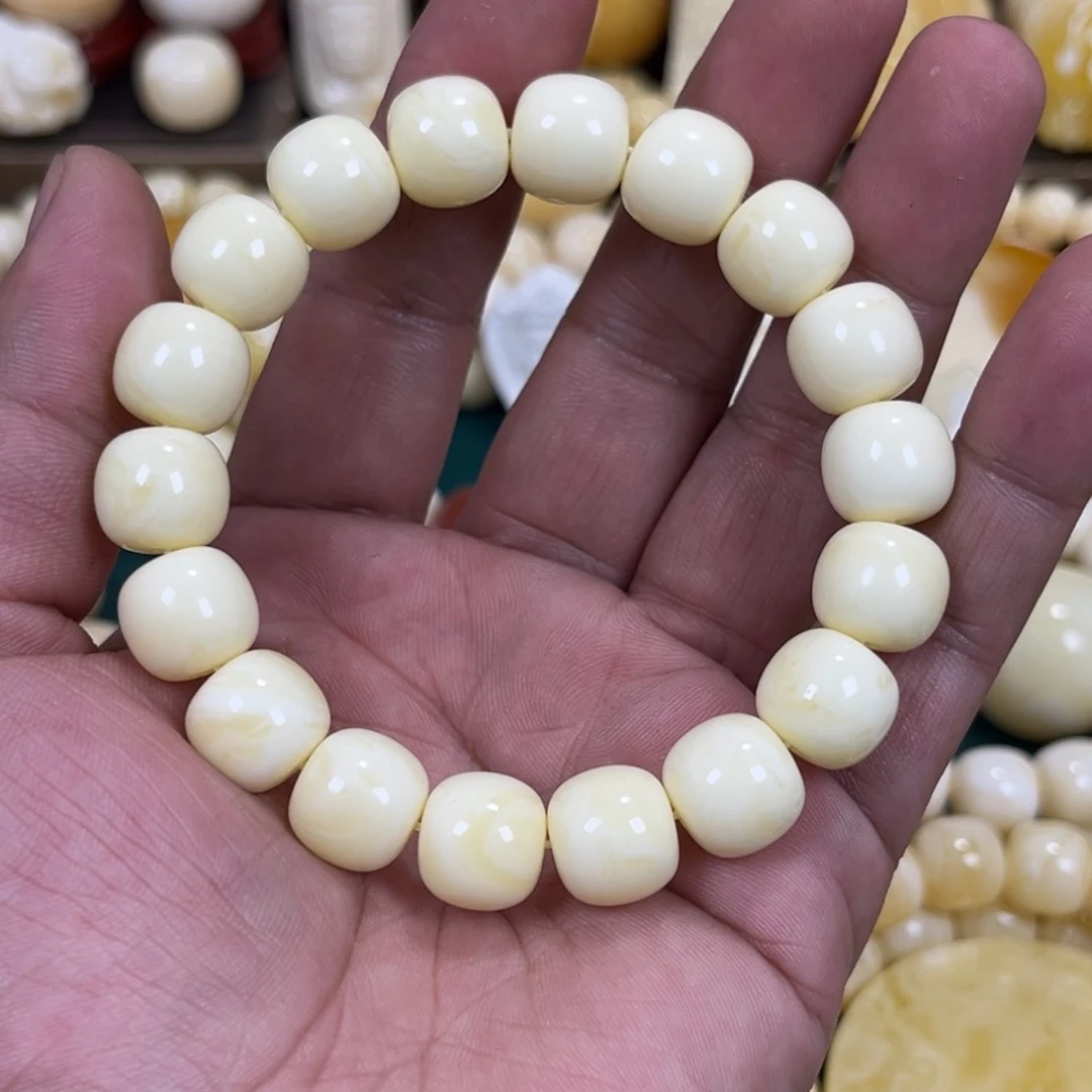 琥珀手链未镶嵌同料白蜡老邢12mm