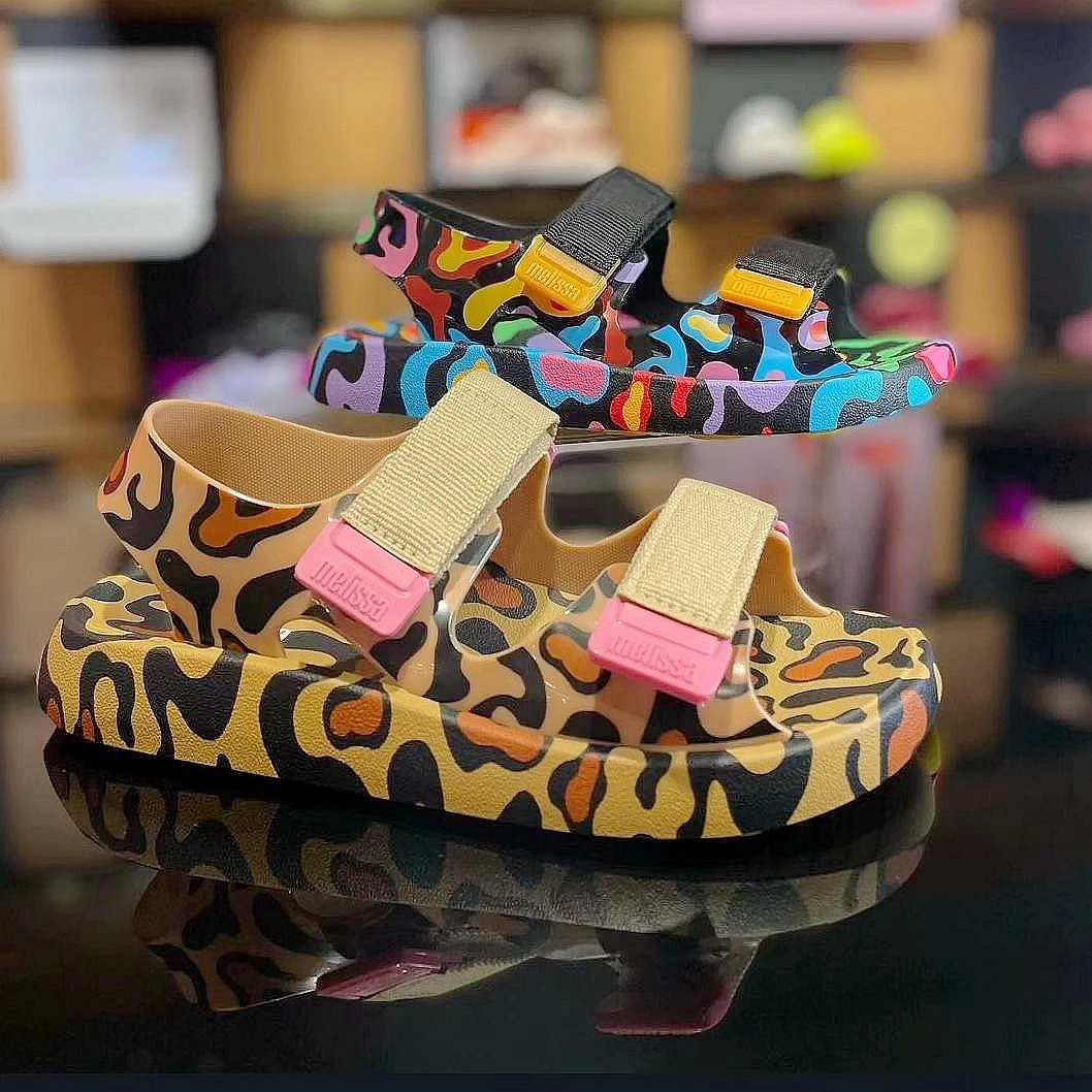 正品梅丽莎melissa帆布粘扣厚底女凉鞋休闲亲子沙滩果冻香鞋