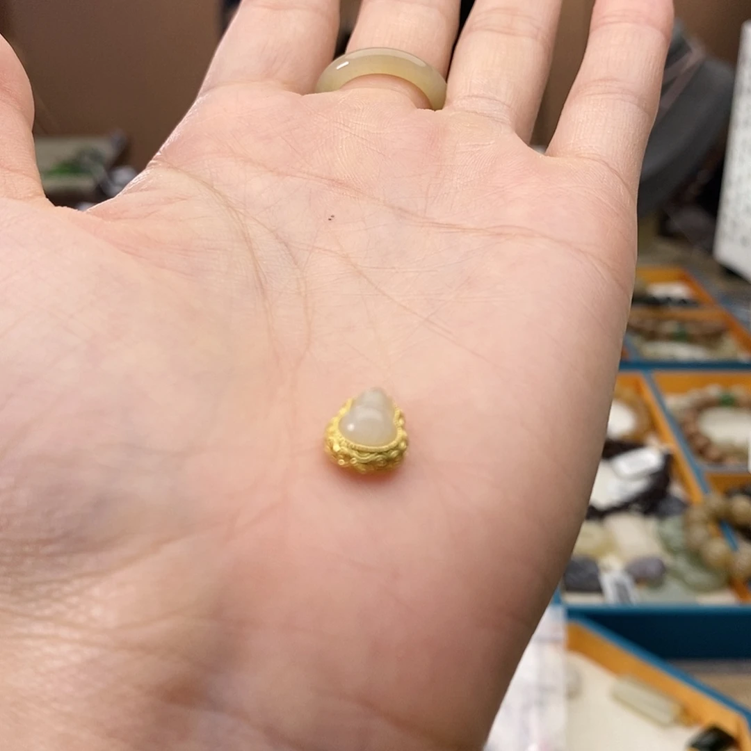 银S925镶嵌手串和田玉A61