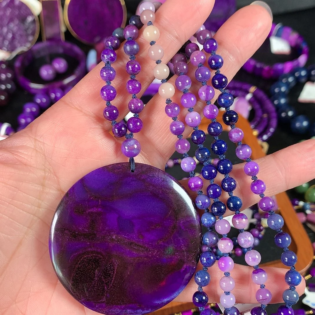 苏纪石（舒俱来）未镶嵌吊坠项链一套