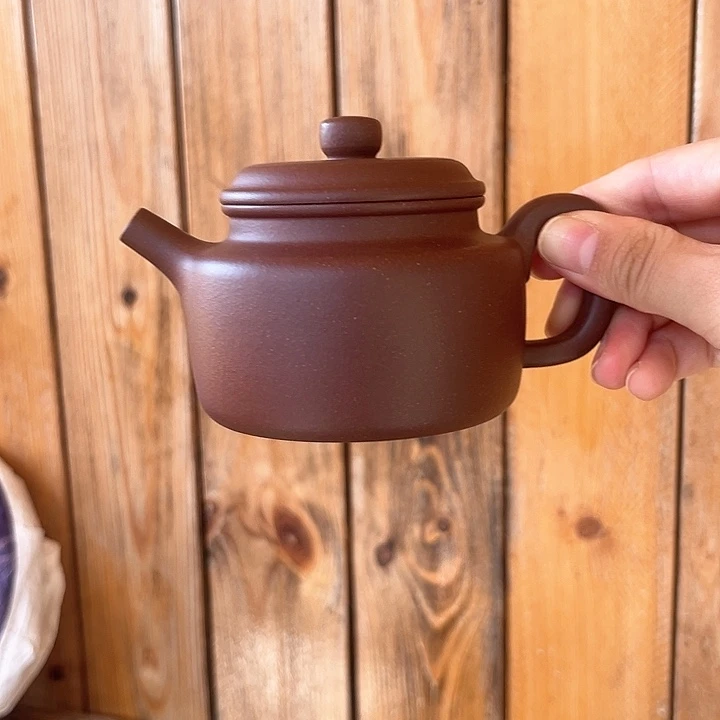 茶壶紫砂紫泥德钟150cc半手工