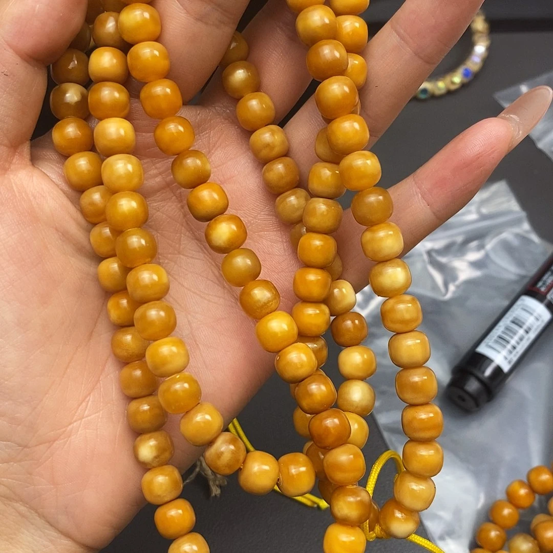 龙眼菩提手串陪***大龙脊菩提蛋黄老型珠脖挂卡8➕