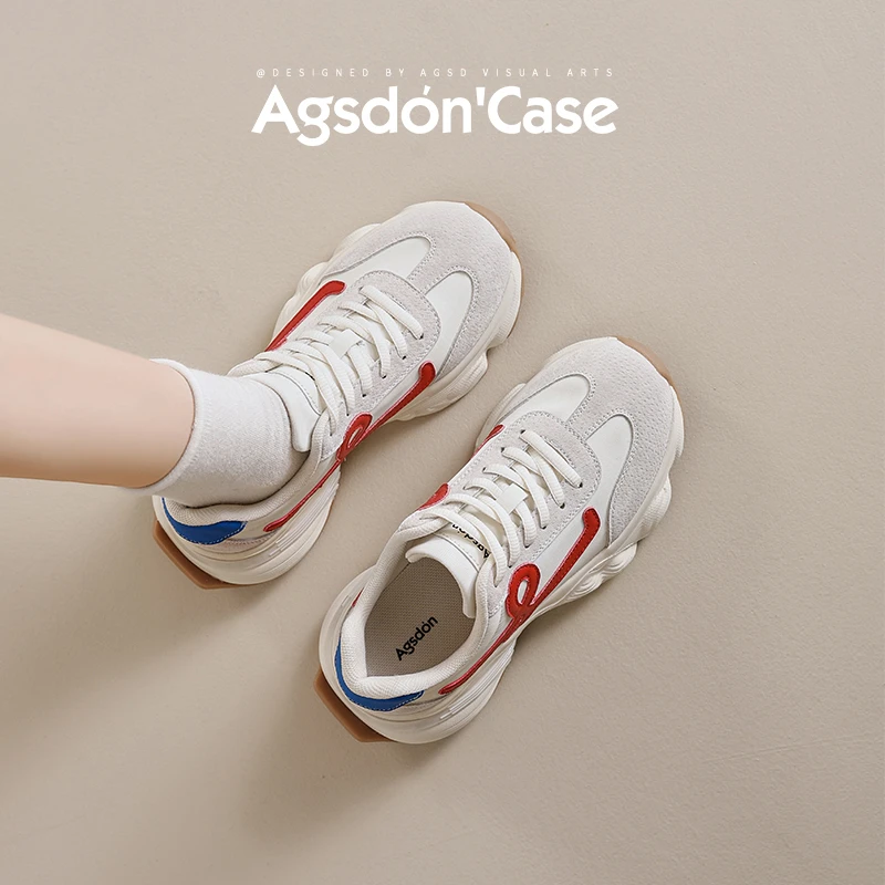 Y奥古狮登厚底老爹鞋女2025新款夏多巴胺增高轻便薄款透气运动鞋Y