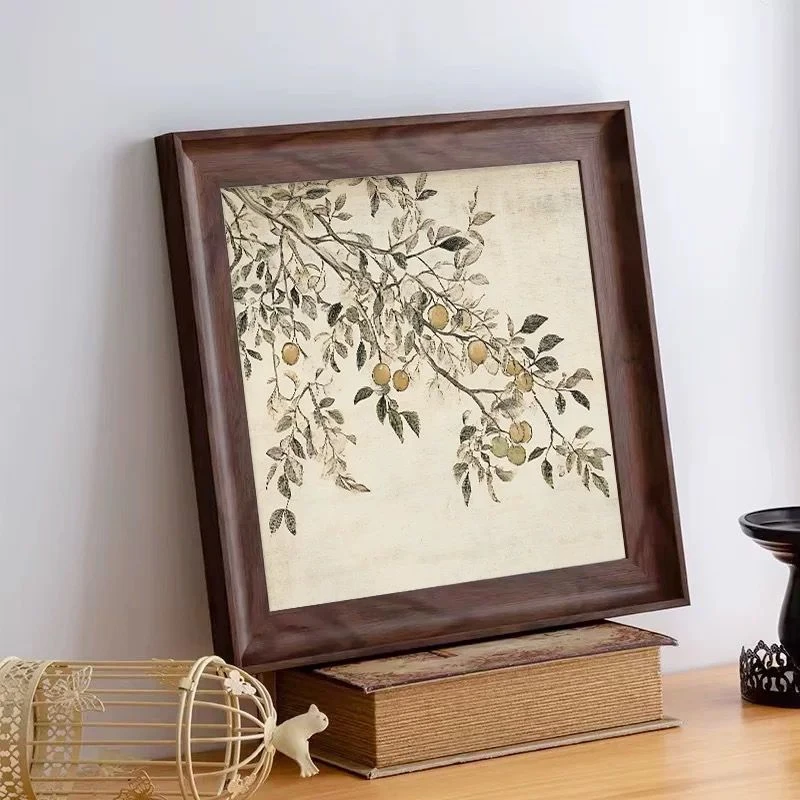 法式中古风苹果树玄关客厅餐边柜摆画美拉德餐厅卧室相框挂画E08