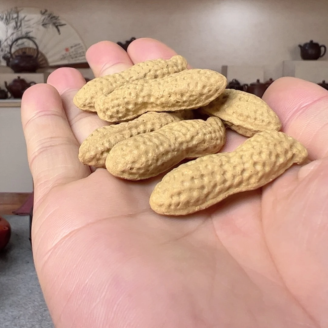 紫砂茶壶段泥花生六颗