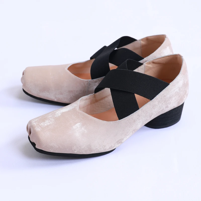 「真丝牛皮鞋」丽古龙复古国风纯手工设计感国潮女装汉服真丝牛皮鞋