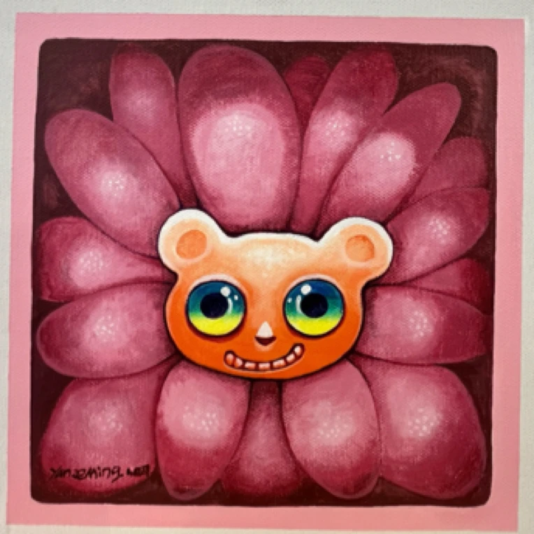 潮流艺术家-严泽明 油画作品 30x30（可议价）